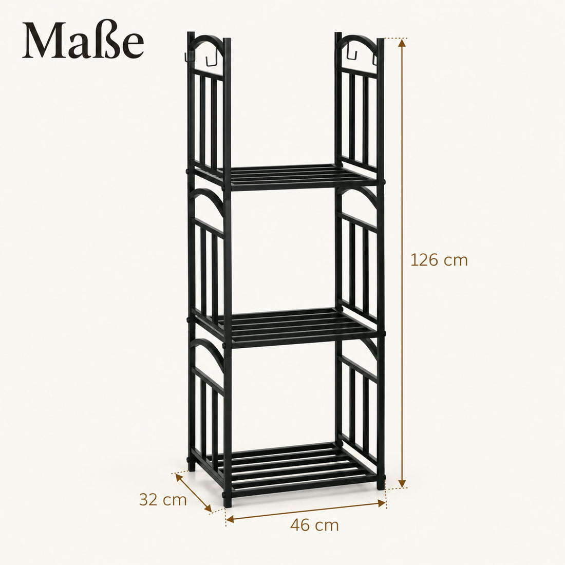 Kaminholzregal 126 cm – Maße mit Breite, Höhe und Tiefe